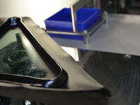 Adhesive seam on glass